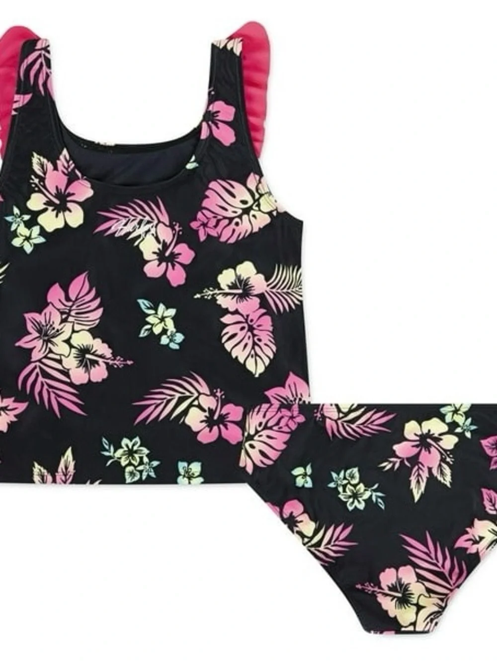 Hurley Girls 2-Piece Ruffle Tankini Swim Set Floral Print Size M(7-8) NWT